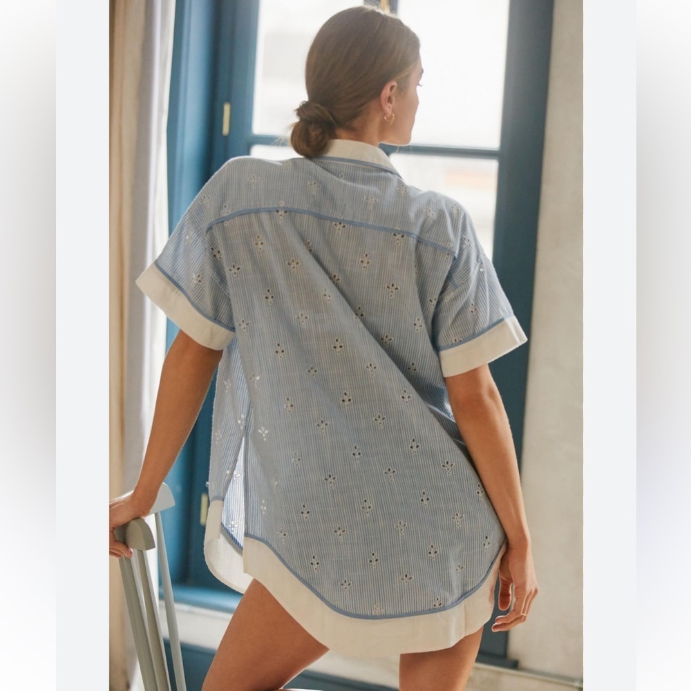 Anthropologie Bijou striped pajama top - Picture 2 of 13